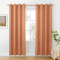 BGment Terracotta Linen Curtains 80 in Length - Burnt Orange Rustic