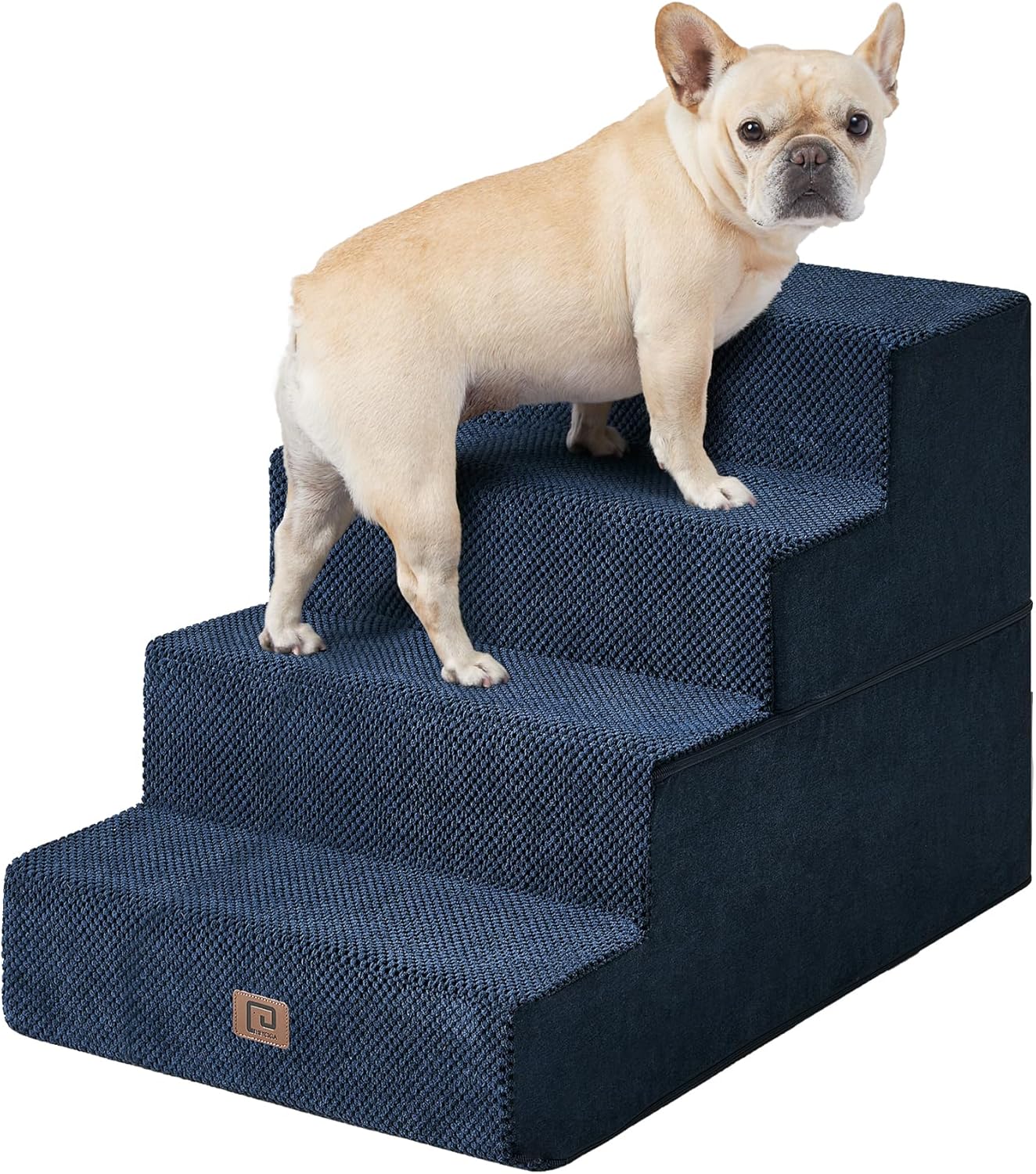 EHEYCIGA Dog Stairs for Bed 20 H 4-Step Extra Wide Pet Steps
