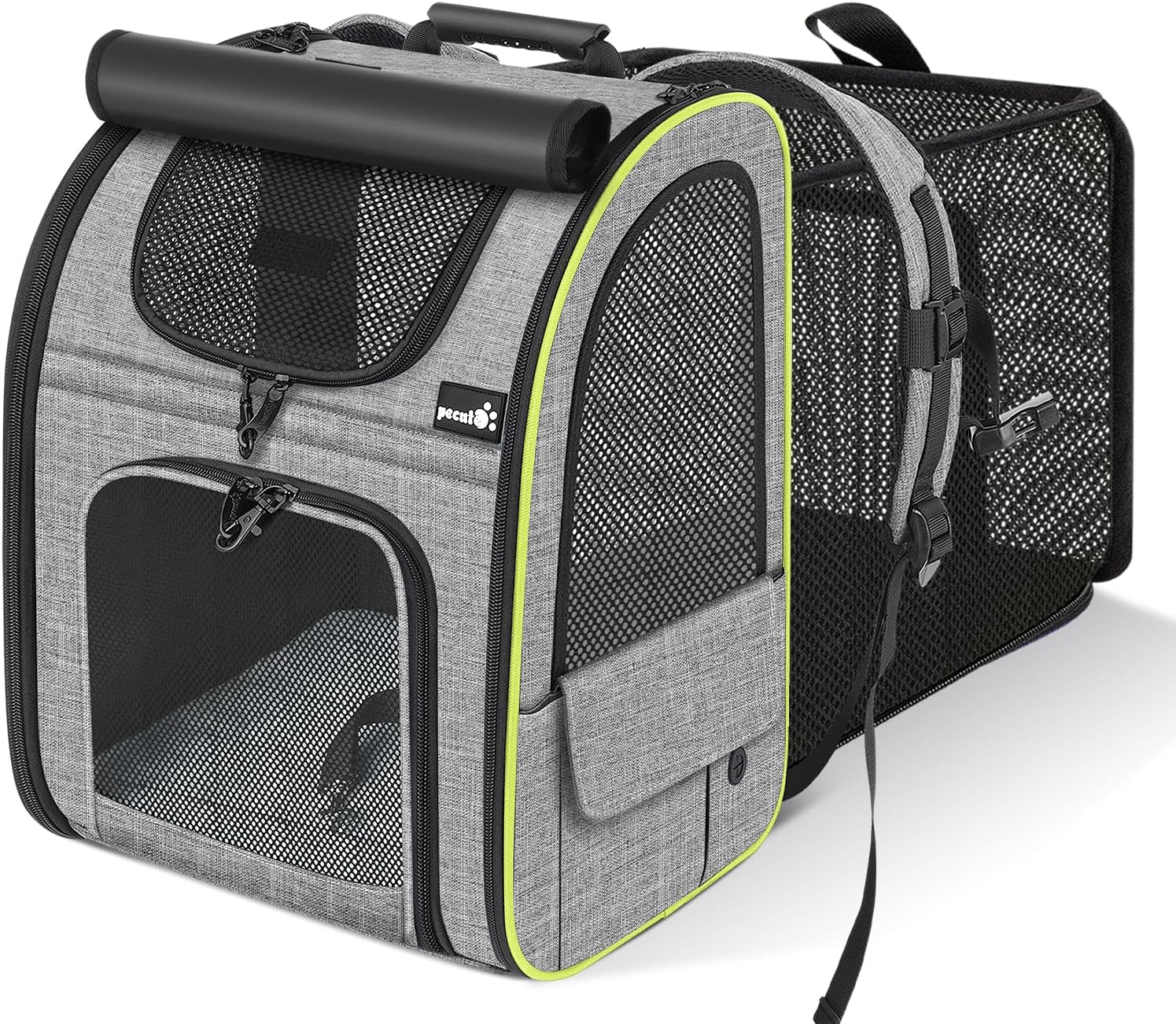 Pecute Pet Carrier Backpack for Travel with Expandable Design