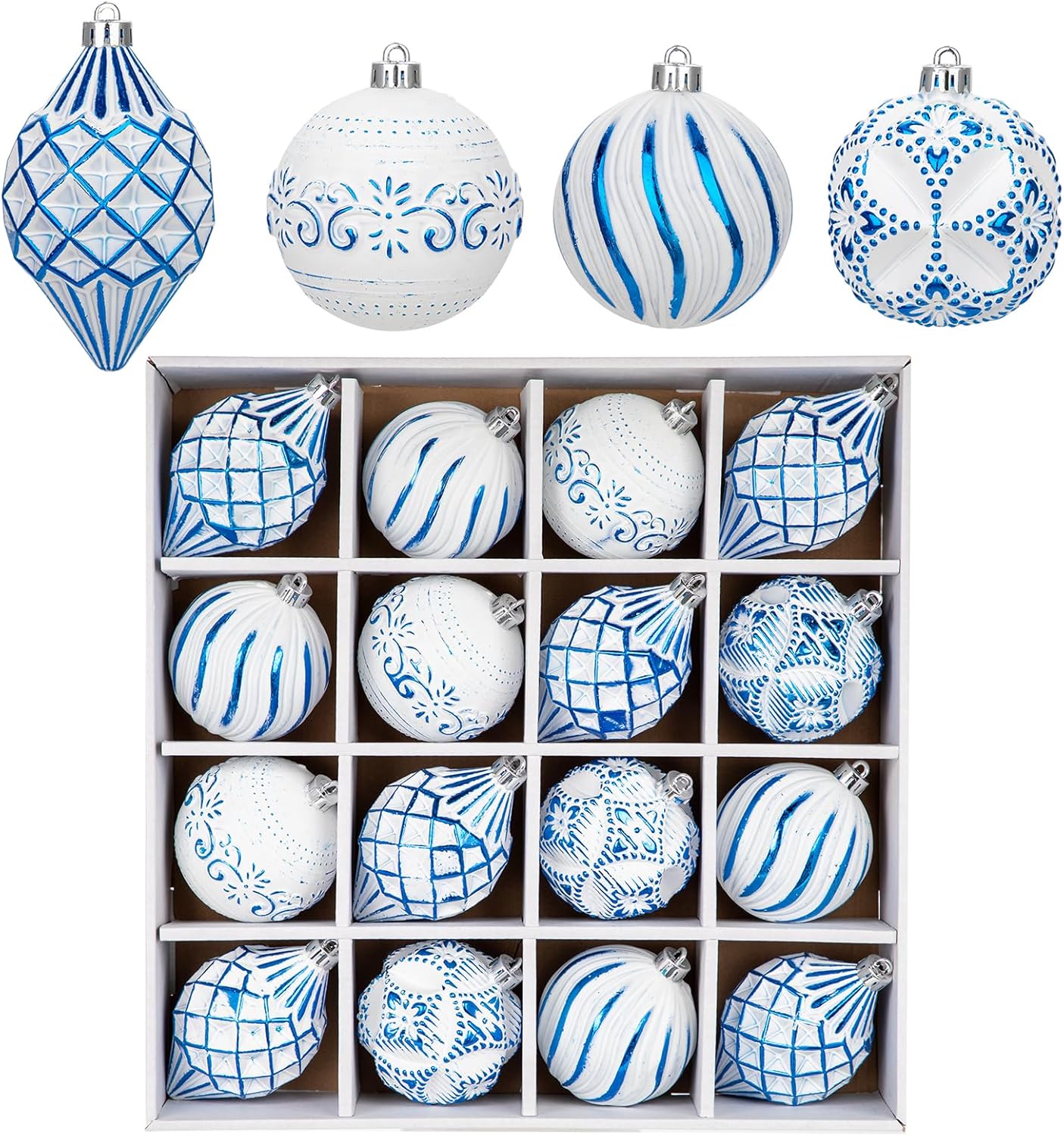 16PCS Shatterproof Christmas Ball Ornaments Set for Holiday Decor