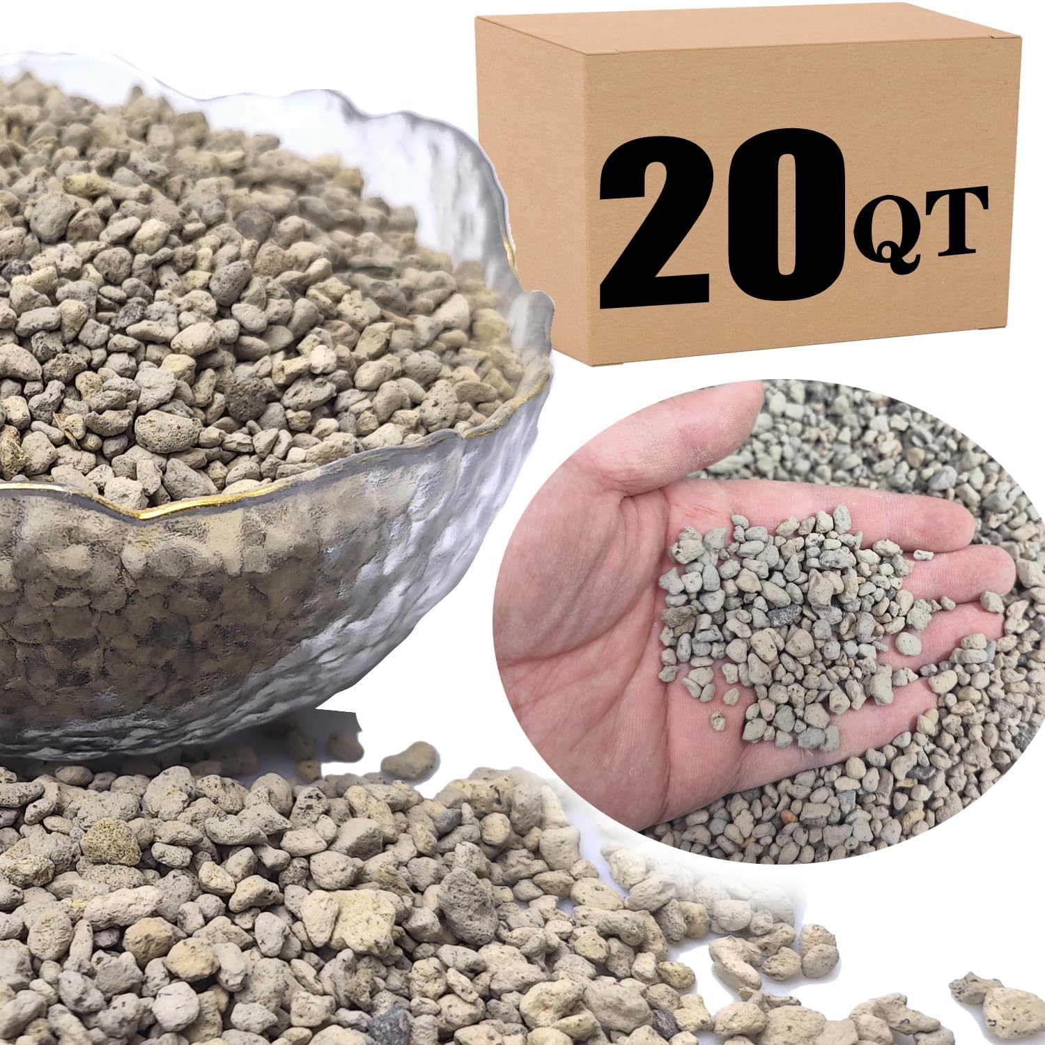 Horticultural Pumice for Plants - Professional Sifted 20QT