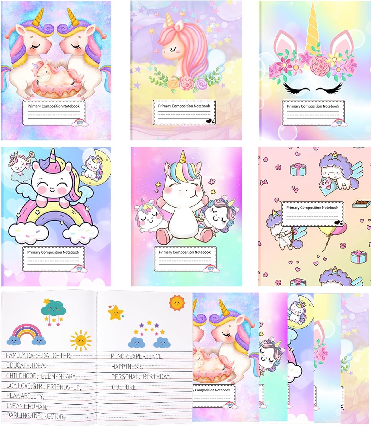 Rainbow Unicorn Composition Notebook for Kids | Gosodeny