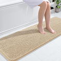 59x20 Chenille Bath Rug Beige - Extra Soft Absorbent Mat