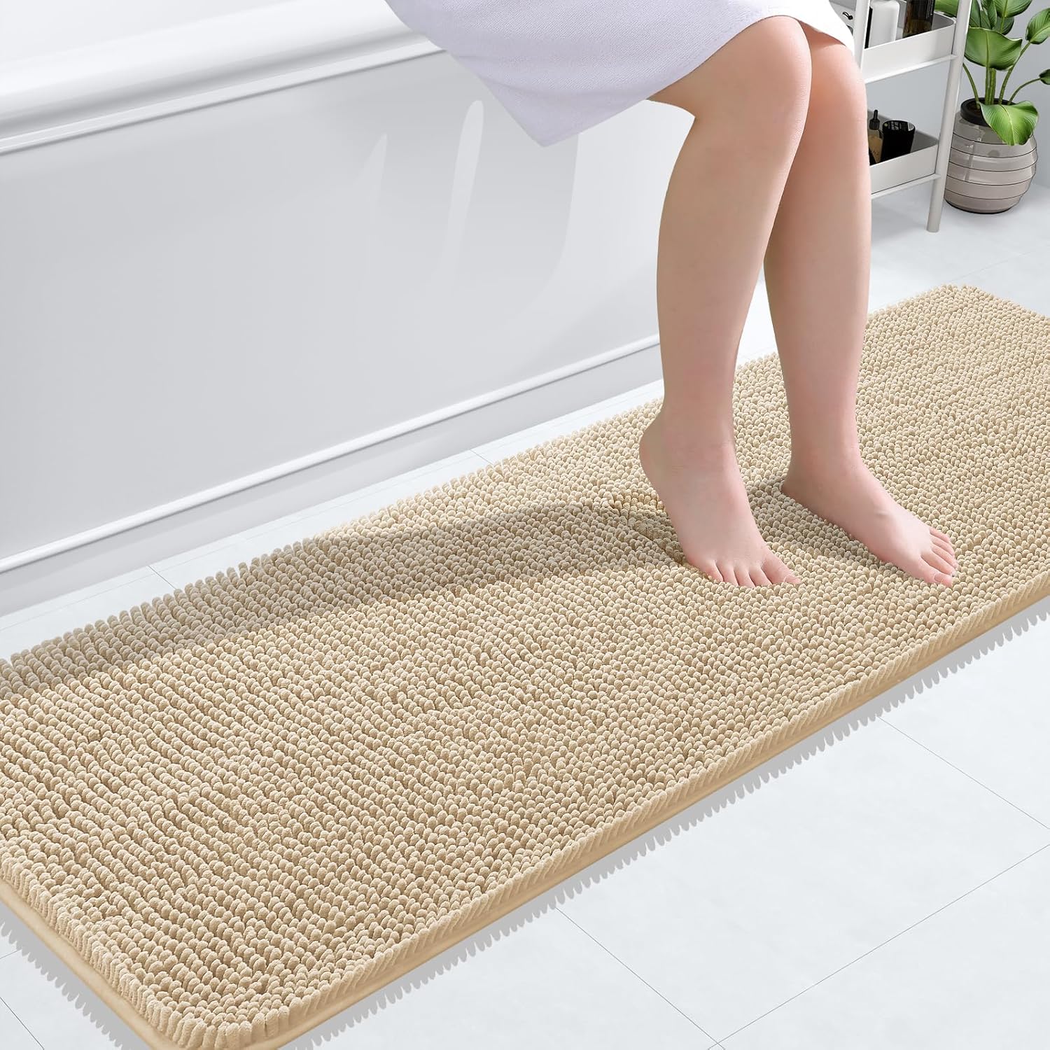 OLANLY Extra Soft Chenille Bath Rugs 59x20 for Ultimate Comfort