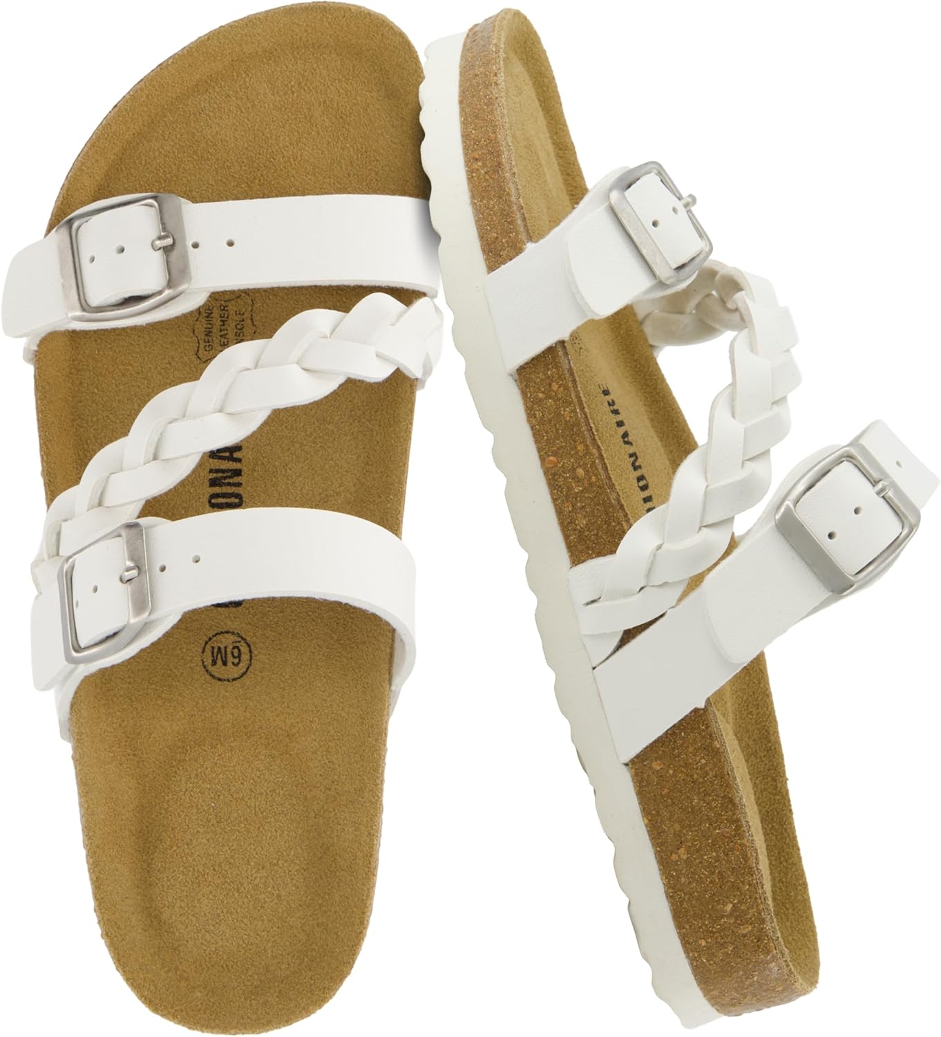 CUSHIONAIRE Women's Lizzy Cork Footbed Sandal for Summer Style