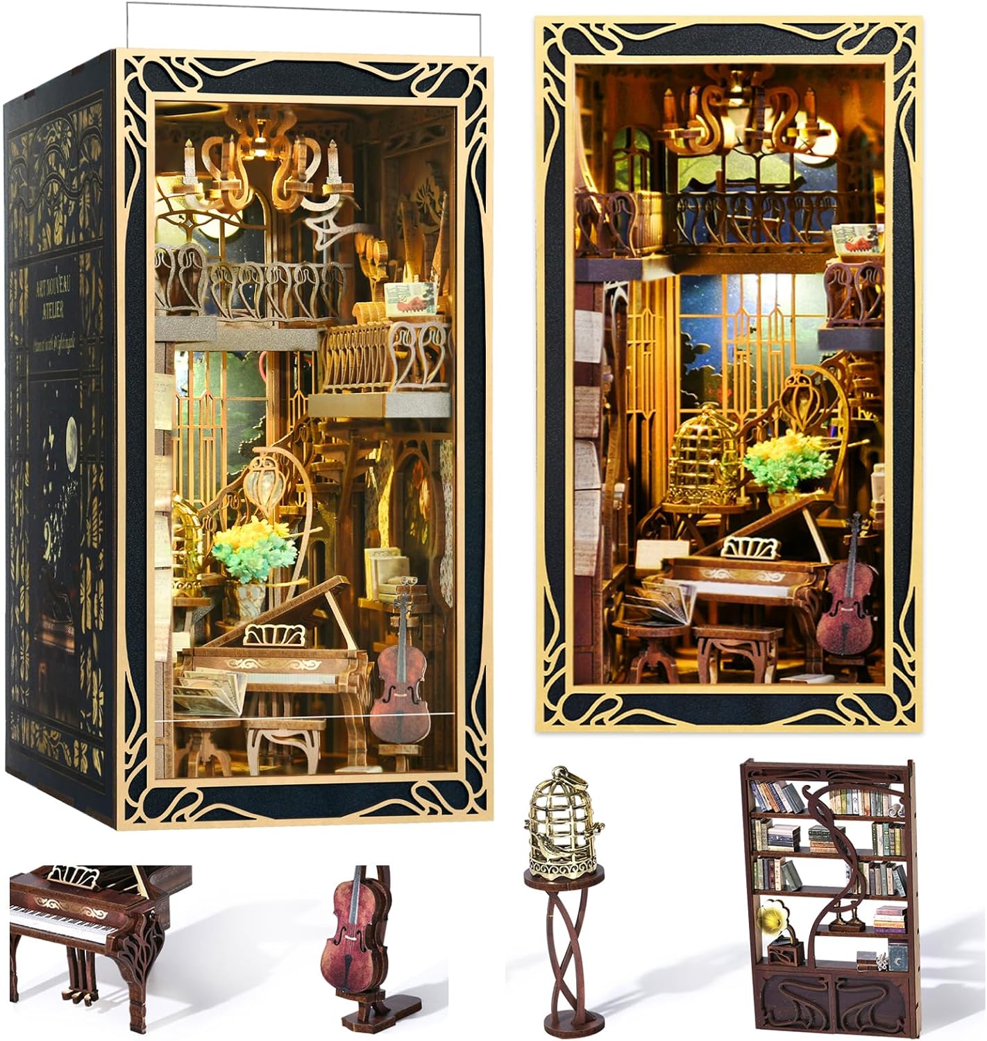 DIY Book Nook Kit with LED Light for Teens and Adults
