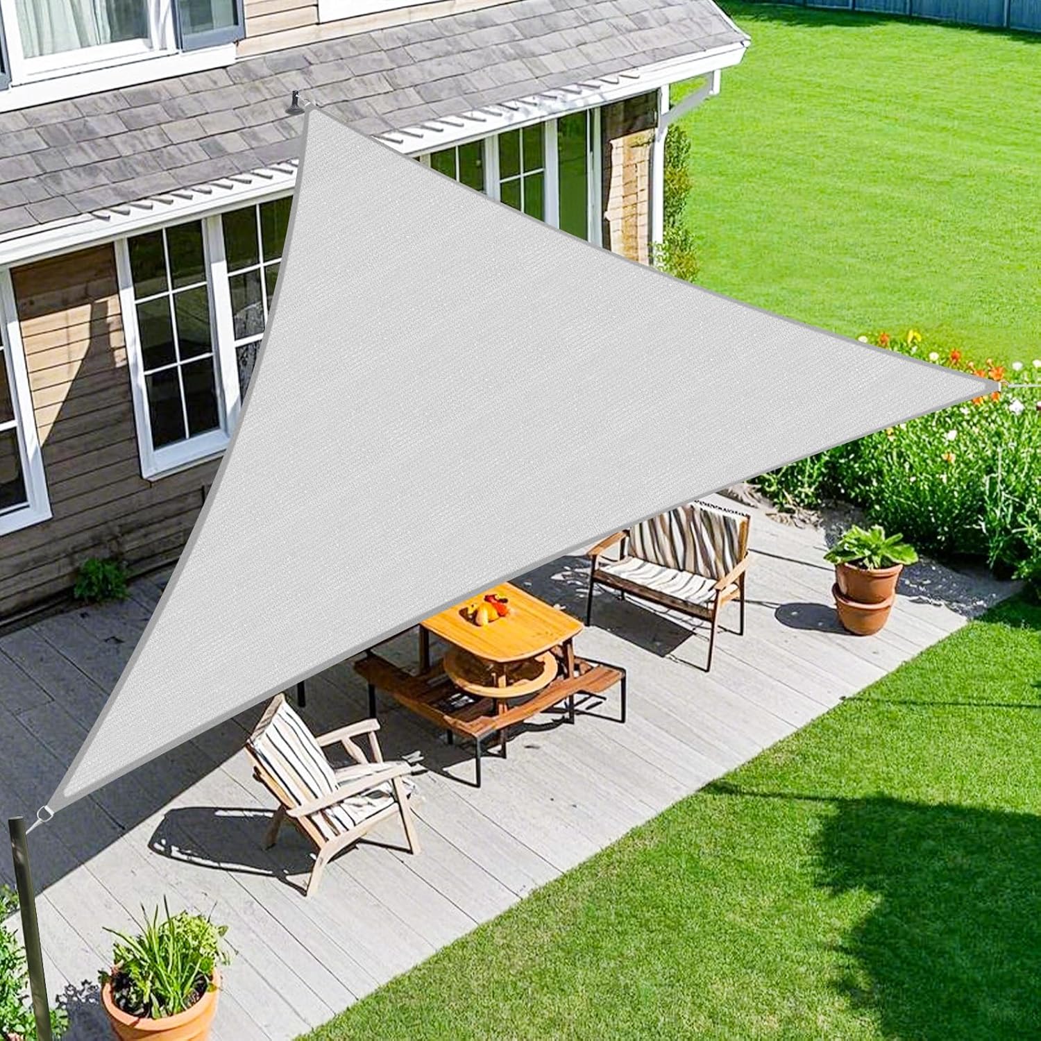 Amagenix Sun Shade Sail 20ftX20ftX20ft for Outdoor Spaces