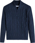 Boy's Cable Knitted Sweater Half Zip Lightweight Casual Pullover on