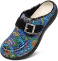 JOINFREE Womens Fuzzy Slippers Wide Mules for Swollen Feet - Warm