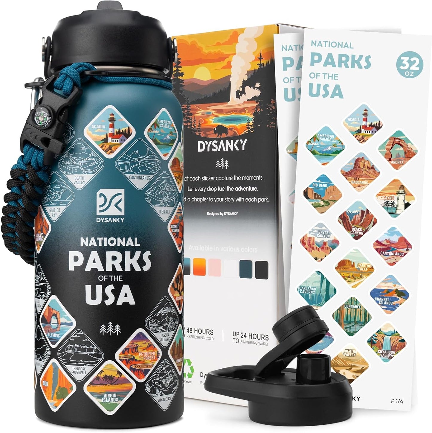 National Parks Water Bottle 32 oz Insulated Stainless Steel Jug