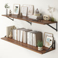 Fun Memories Deep Floating Shelves 55W x 12D - Rustic Walnut Display