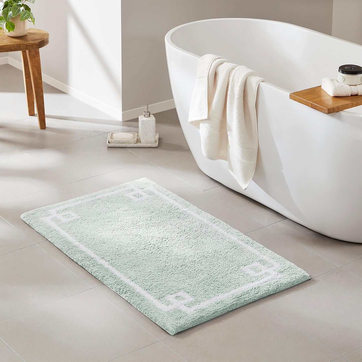 Madison Park Evan 100% Cotton Bathroom Rug for Luxurious Comfort