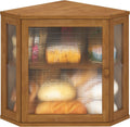 Corner Bread Box for Kitchen Counter Bamboo Large Capacity - Space