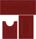 SHACOS Red Christmas Bathroom Rugs Set for Holiday Decor