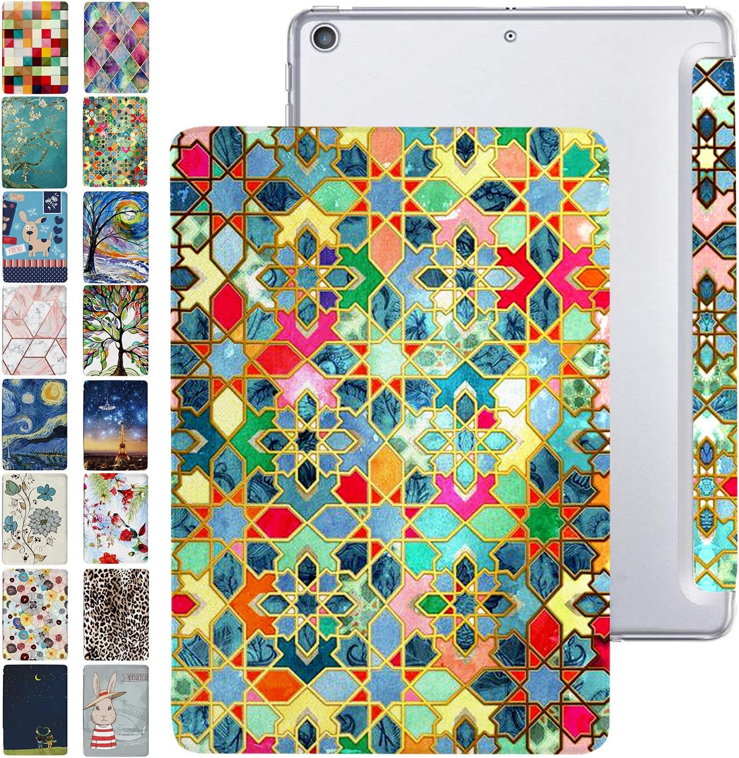 DuraSafe Cases Trifold Printed Clear Back Cover for iPad Air 3