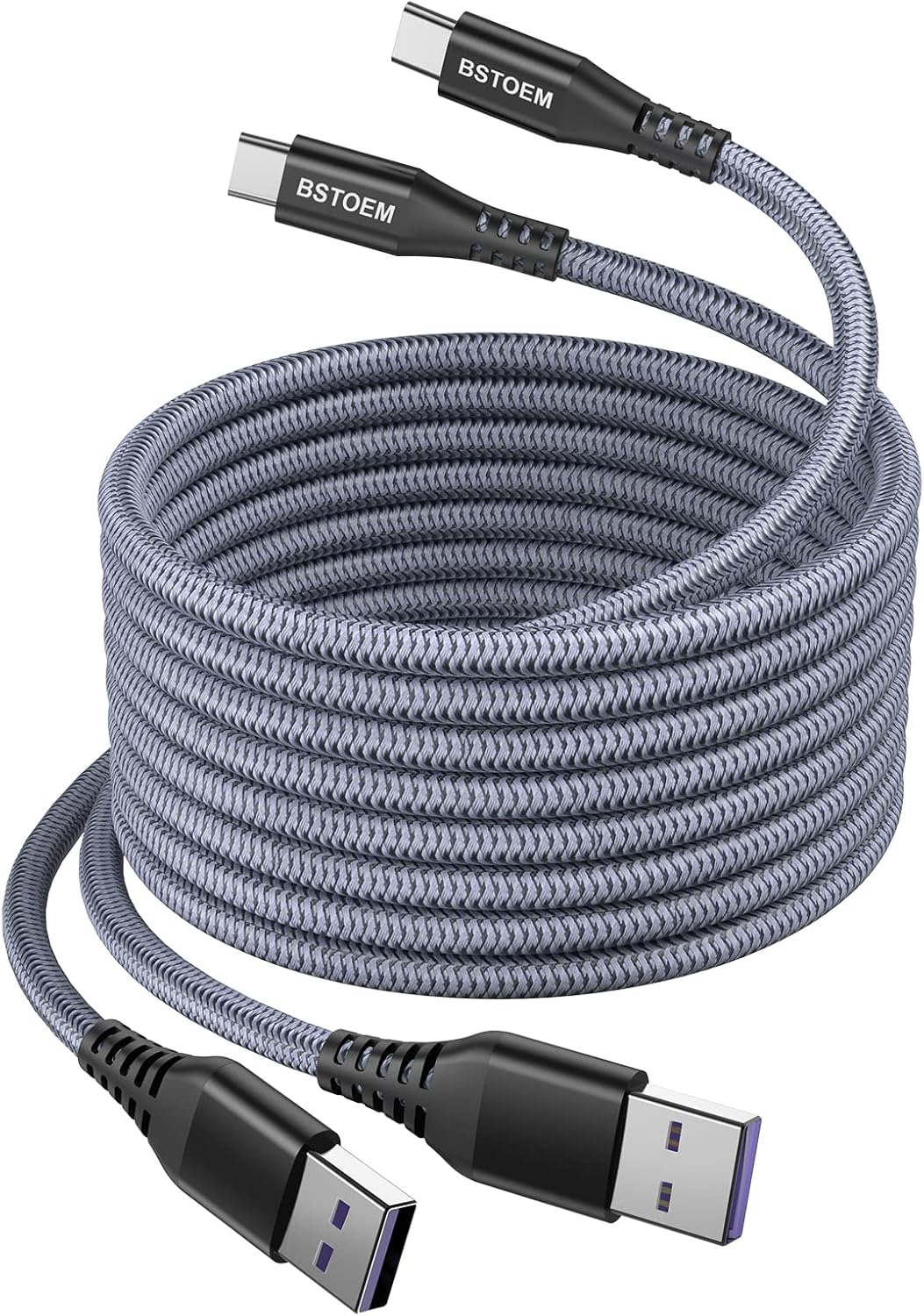 Fast Charge 10FT USB A to USB C Cable 2-Pack - BSTOEM