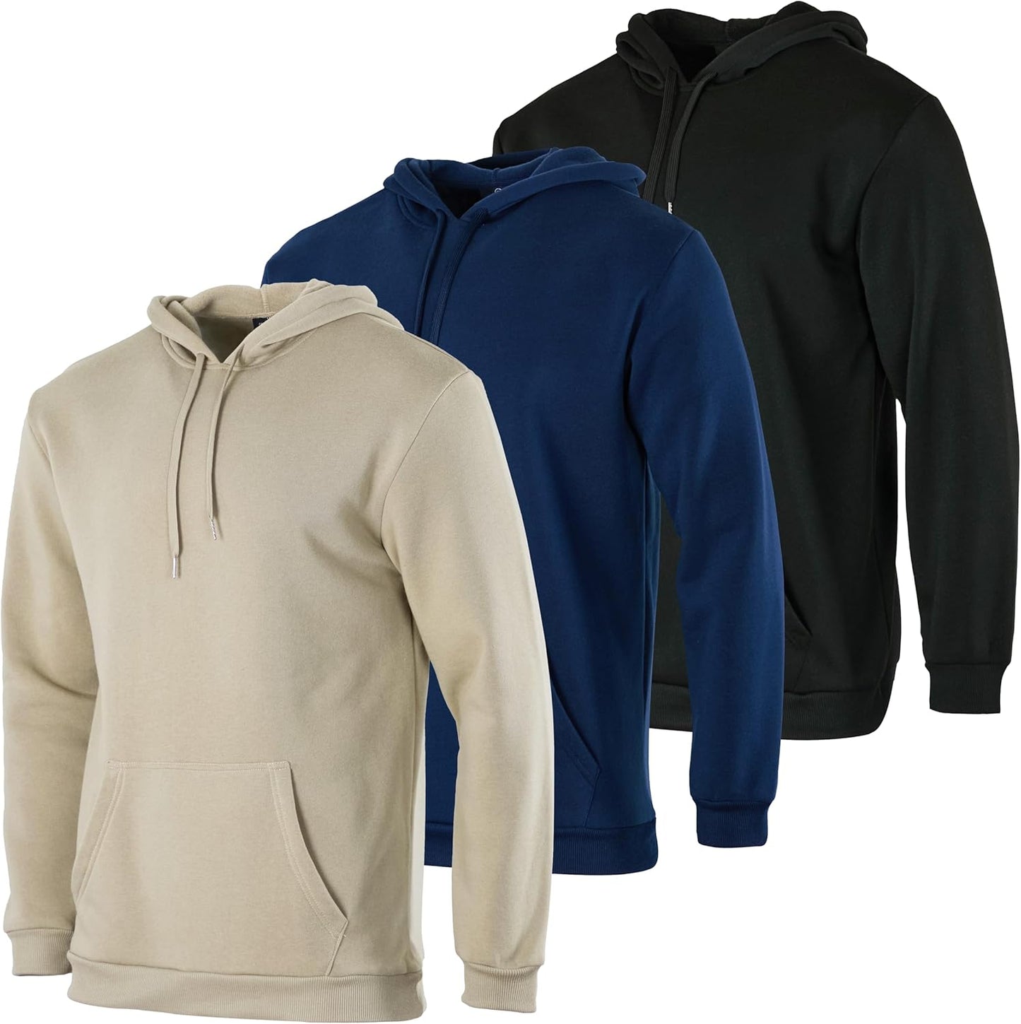 Men's Fleece Hoodie 3-Pack: Big & Tall Sizes