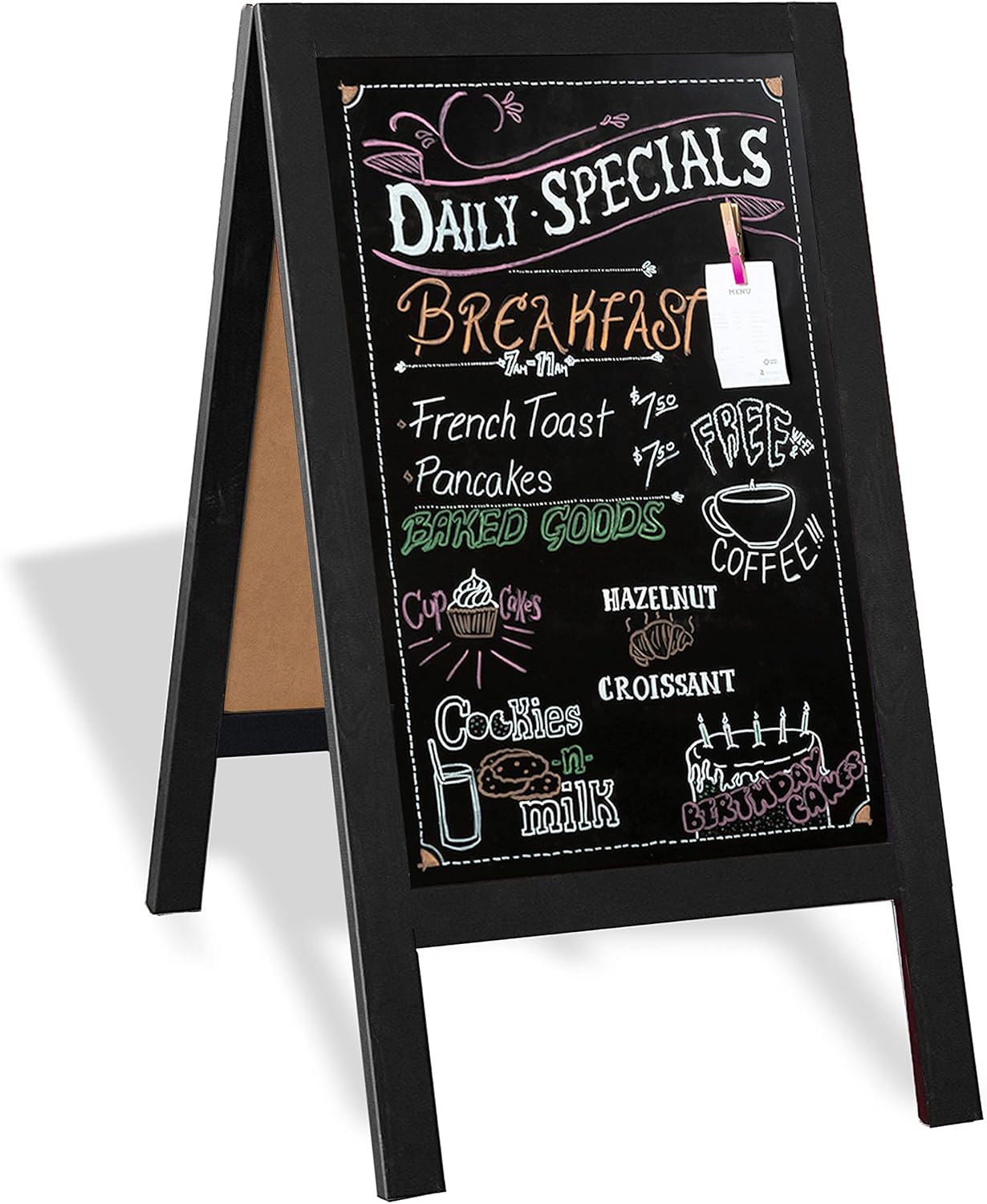 Ilyapa Wooden A-Frame Chalkboard Sign for Menus and Events