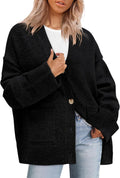 Women's Oversized Chunky Knit Cardigan Sweater - V Neck Cozy Fit