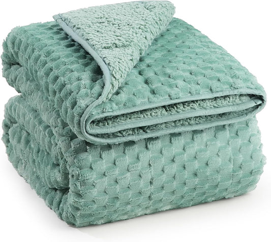 Super Soft Luxury Fleece Sherpa Weighted Blanket for Adults
