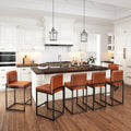 PHI VILLA Brown Bar Stools Set of 6 Counter Height - Comfortable 24 in