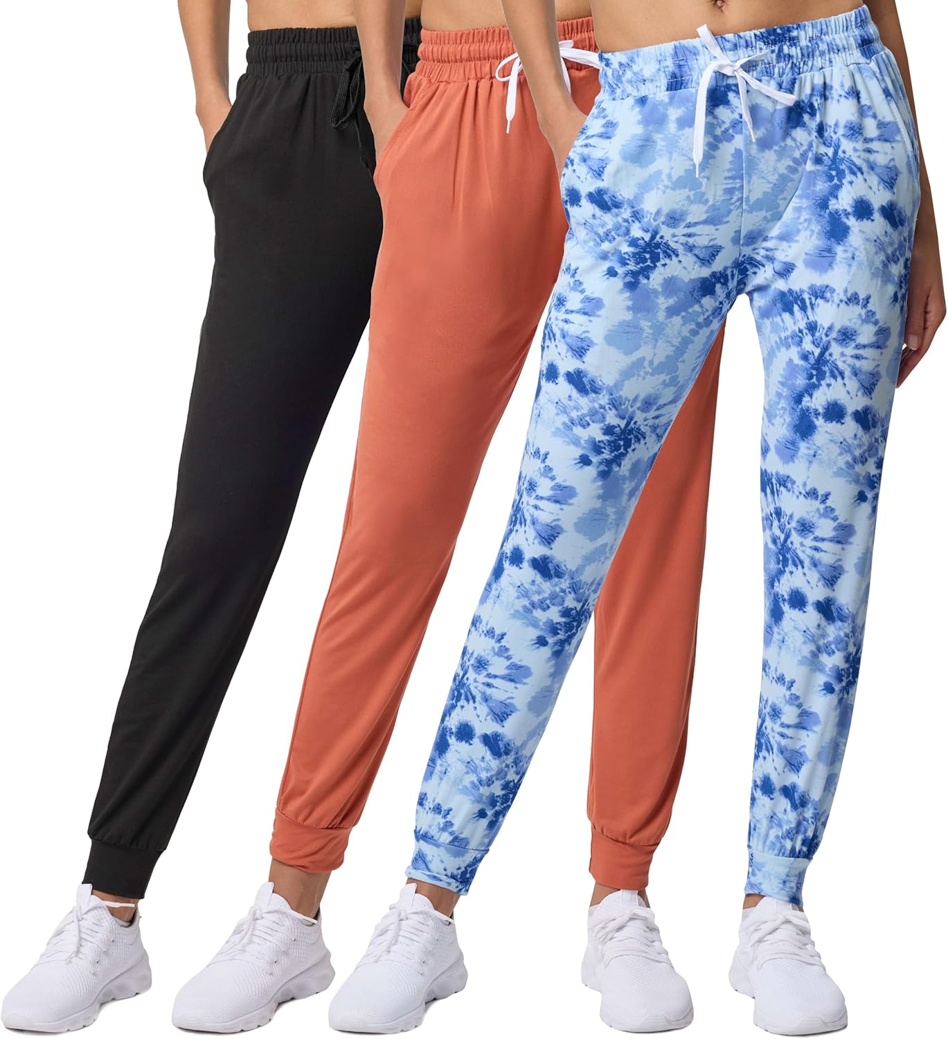 Ultra-Soft Lounge Joggers for Women: 3 Pack with Pockets