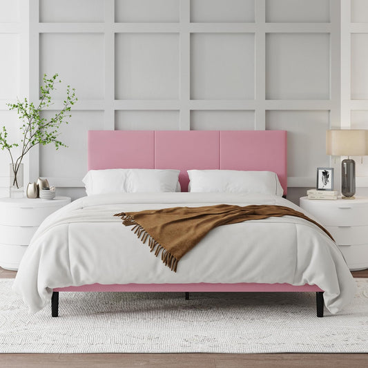 Queen Bed Frame with Upholstered Headboard for Elegant Sleep