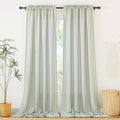 Thick Linen Curtains 102 in Long Sage Green - Semi Sheer Light