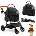 Pet Stroller with 4 Wheels Foldable Pet Travel Carrier - Smooth Ride