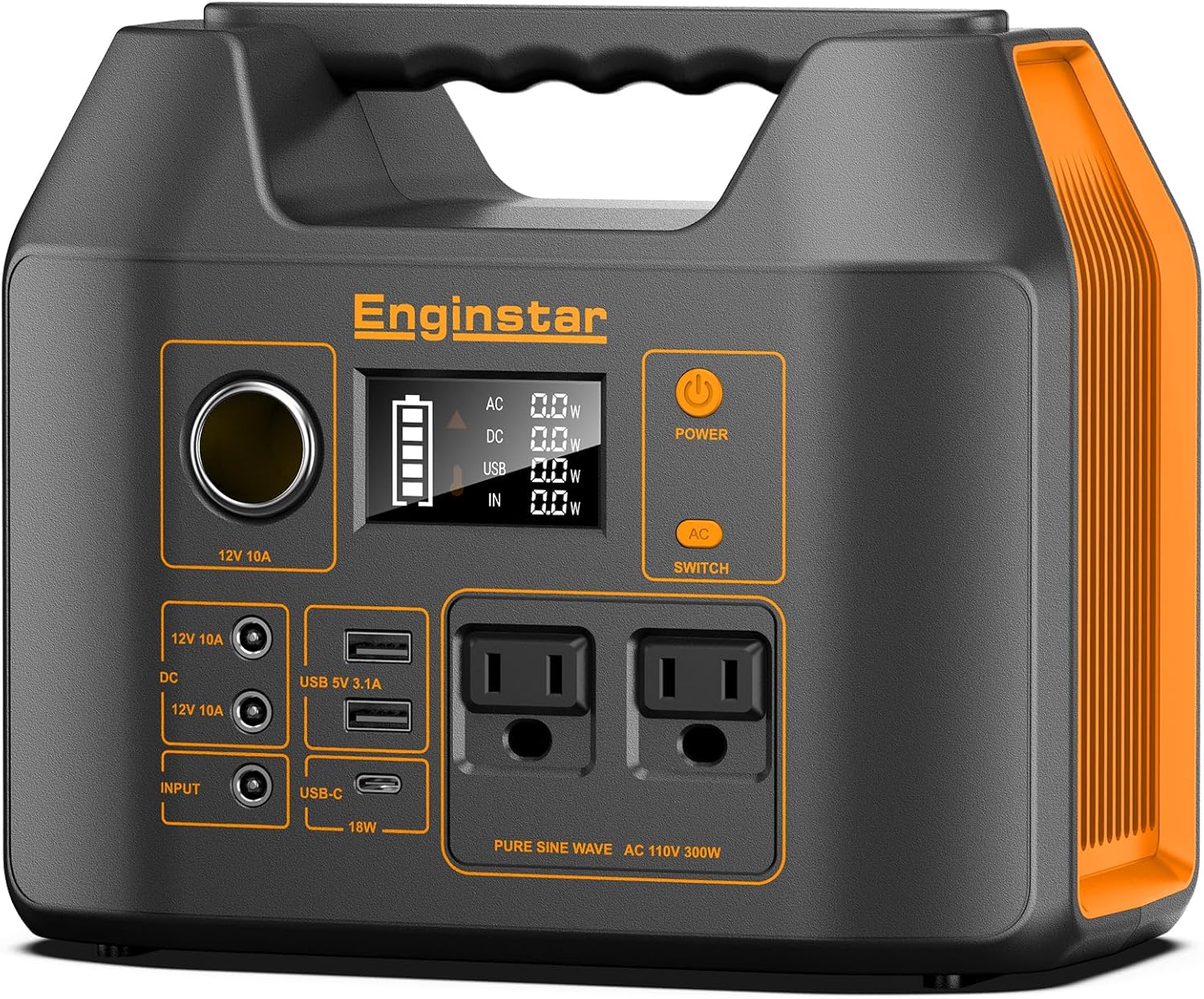 Enginstar Solar Generator: 296Wh Portable Power Station for Camping