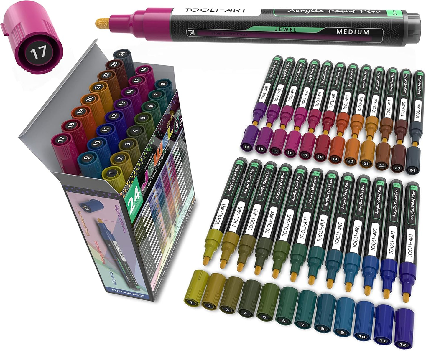 TOOLI-ART Acrylic Paint Markers Set for Multi-Surface Art