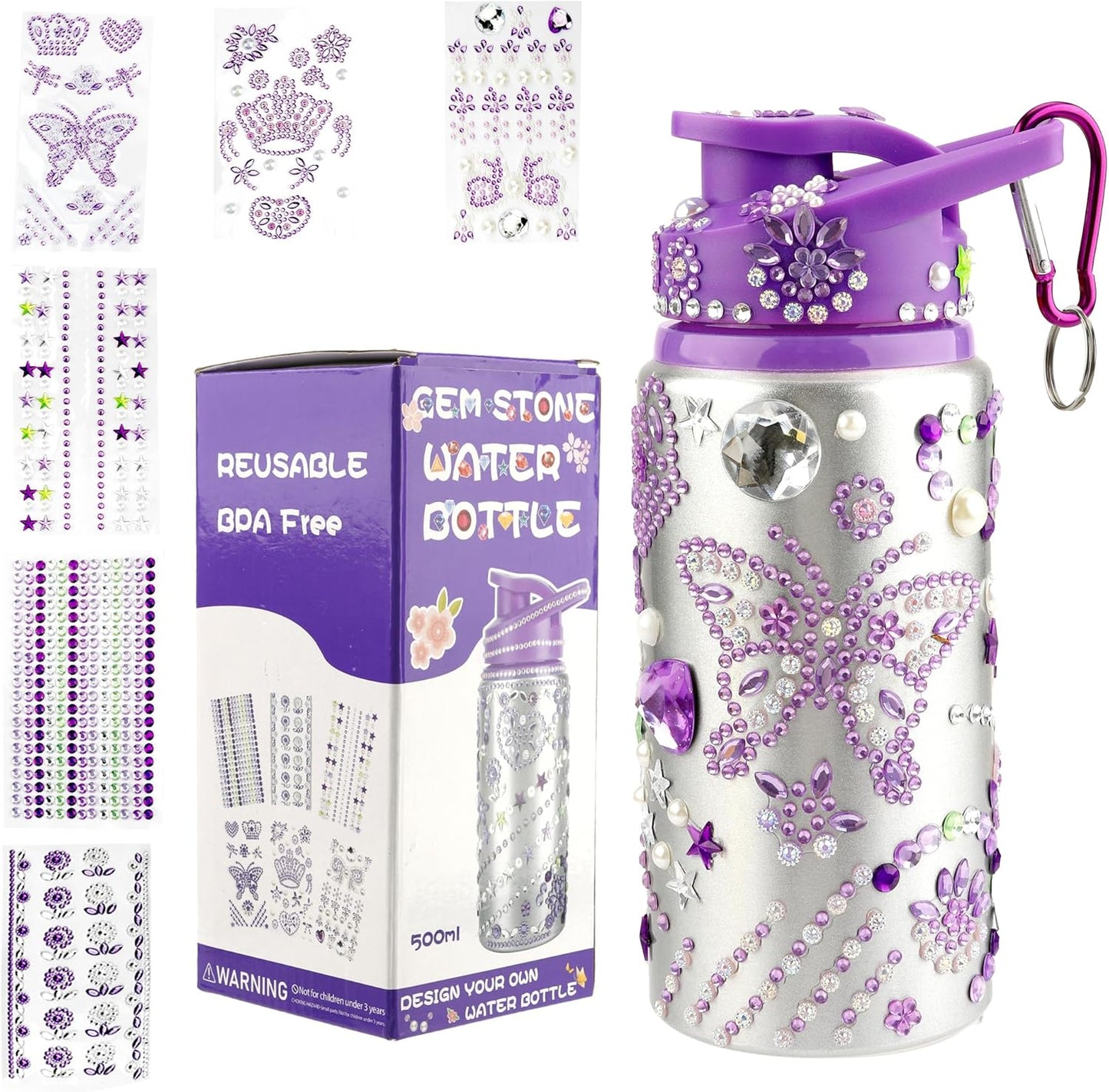 Customize Your Own Purple Water Bottle - Perfect Gift for Girls!