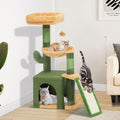 Cactus Cat Tree Tower 37in Tall - Plush Condo with Self Grooming Brush