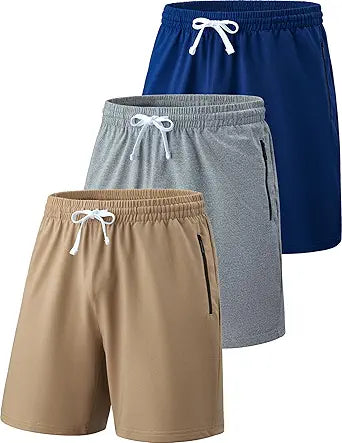Liberty Imports 3 Pack Mens Sweat Shorts with Zipper Pockets