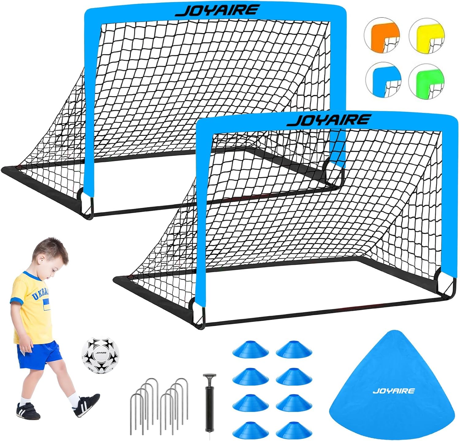 Kids Soccer Goals for Backyard Set - Portable Toddler Soccer Goals