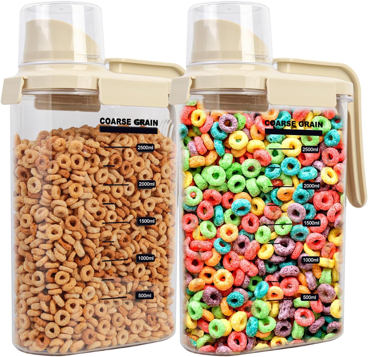 Cereal Containers Storage with Airtight Lids for Kitchen Use