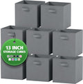 Fabric Storage Cubes for Cube Organizer - 8 Pack Grey