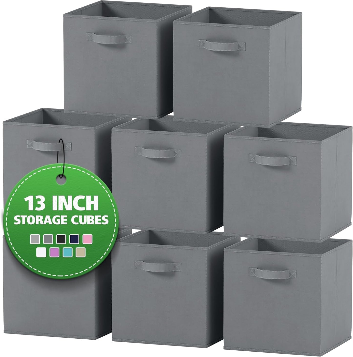 Fabric Storage Cubes for Cube Organizer - 8 Pack Heavy Duty Bins