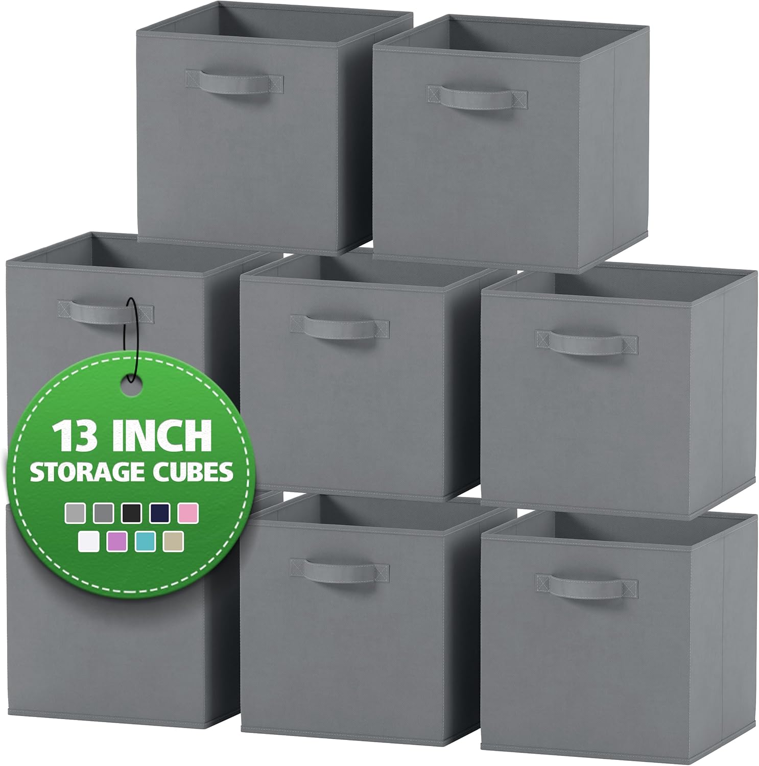 Fabric Storage Cubes for Cube Organizer - 8 Pack Heavy Duty Bins