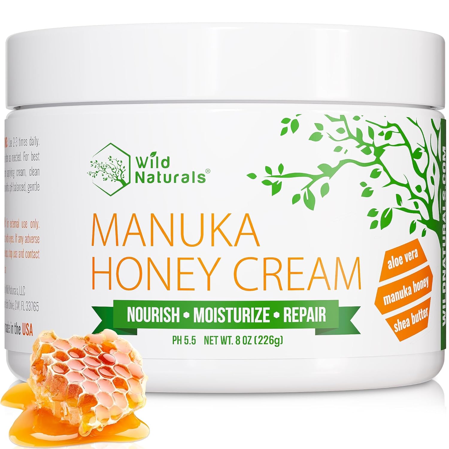 Wild Naturals Manuka Honey Moisturizer for Dry Skin Relief
