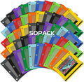 50 Pcs Pencil Pouch for 3 Ring Binder - Colorful Classroom Organizer