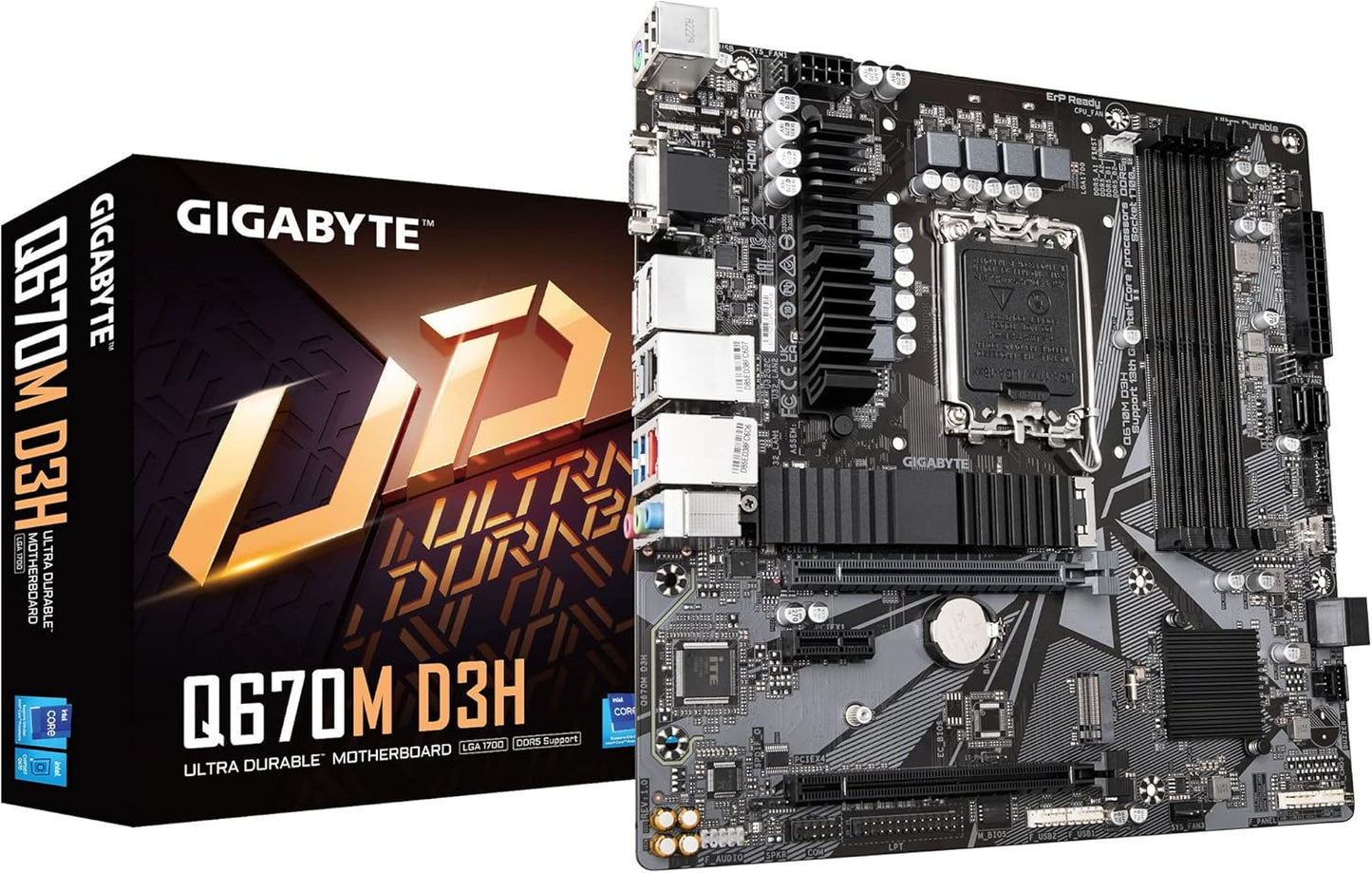GIGABYTE Q670M D3H Motherboard with DDR5 and Dual M.2 Support