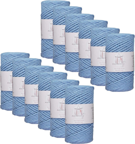 12 Skeins of 3mm Single Strand Macrame Cord for Crafts