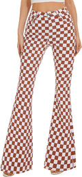 Bell Bottom Jeans for Women High Waisted Plaid Flare Denim Bootcut