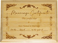 Marriage Certificate Plaque 9x12 in Bamboo Display - Handcrafted