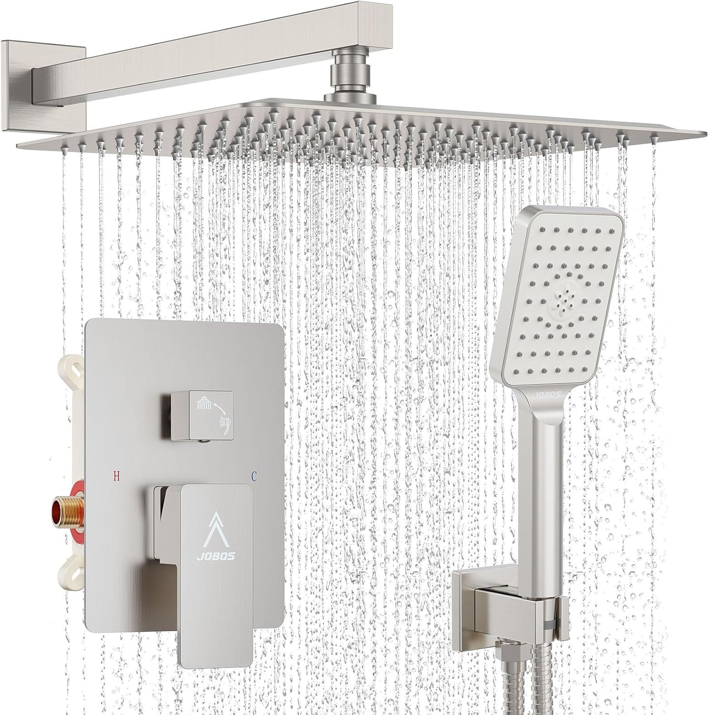 Modern Rain Brass Faucet Set with High Pressure Shower Mixer