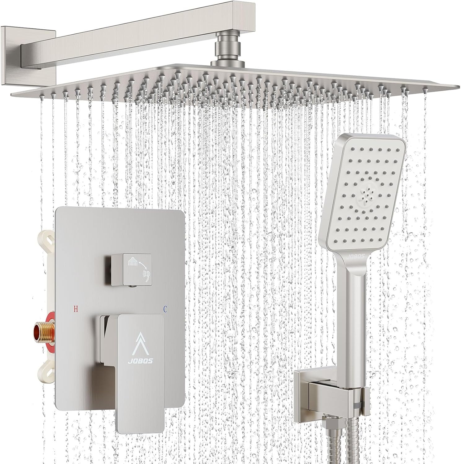 Modern Rain Brass Faucet Set with High Pressure Shower Mixer