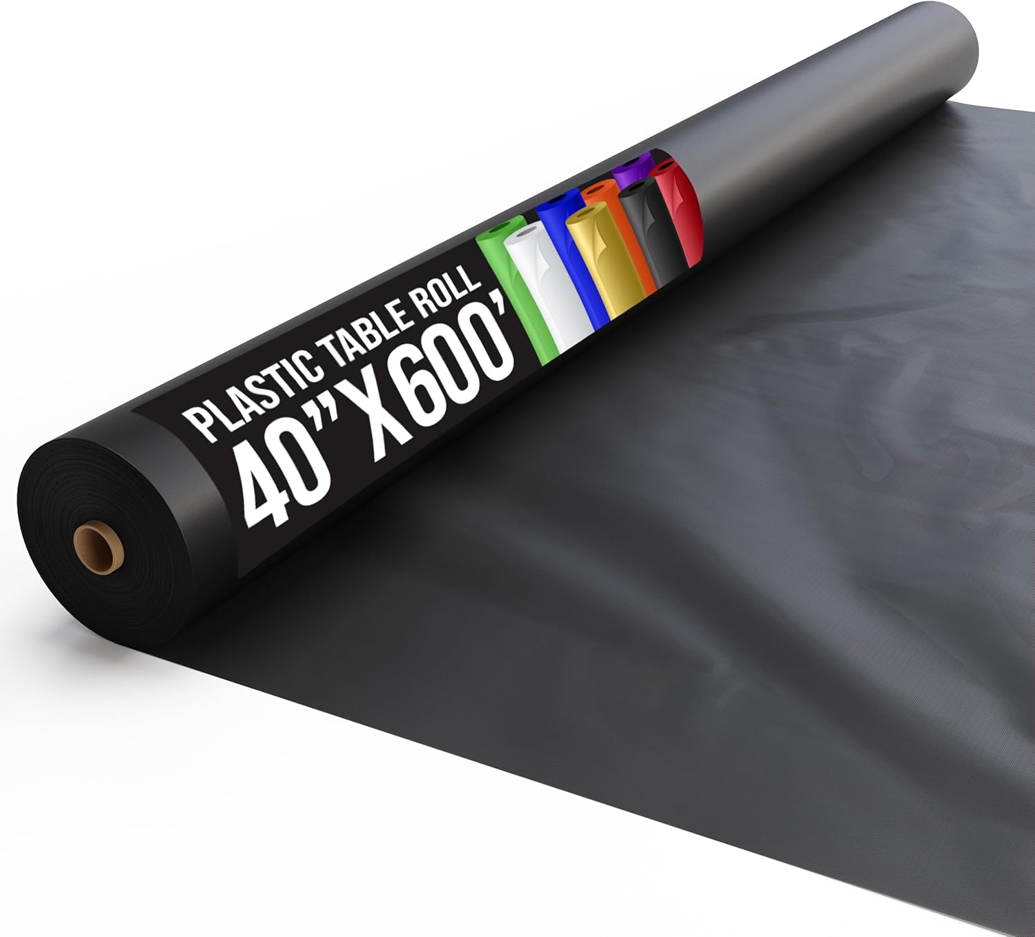 Exquisite Black Plastic Table Cover Roll for All Occasions