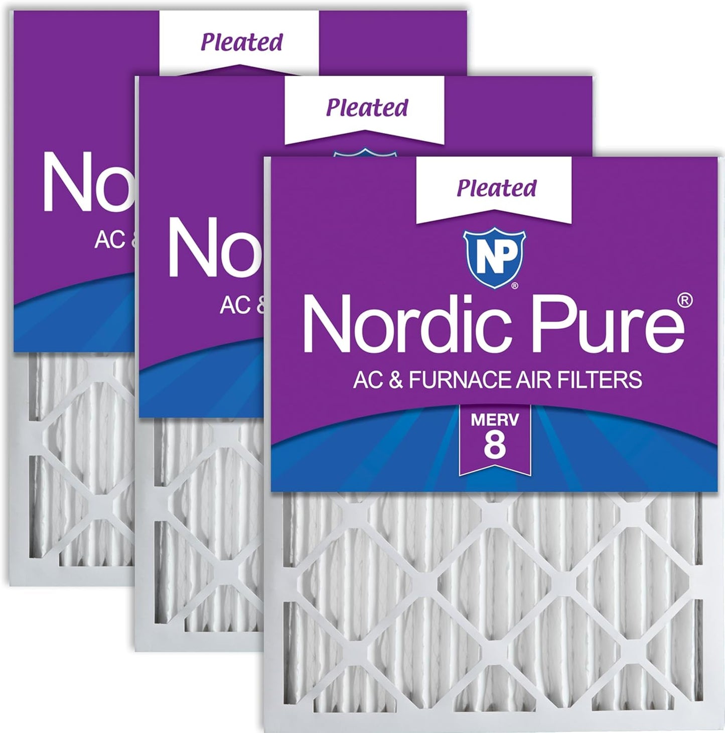 Nordic Pure 20x25x2 Pleated MERV 8 Air Filters for Clean Air