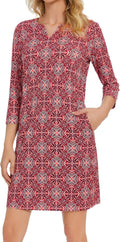 Womens 3/4 Sleeve UPF 50+ Dress with Pockets - Quick Dry Comfort
